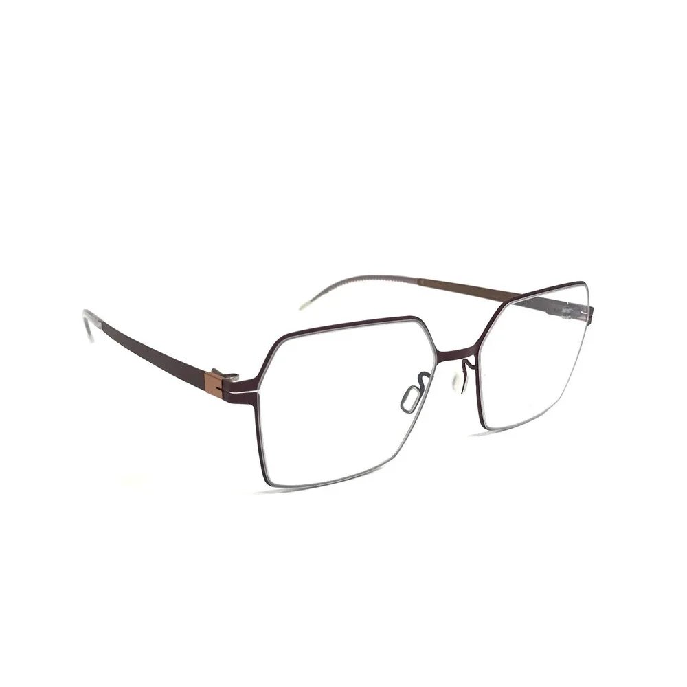 lool Eyewear Eyeglasses Frames HEXIA BXPK Matte Brown Pink Hexagonal 53-16-137